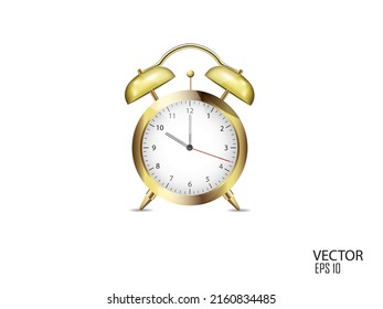 vector illustration gold color alarm clock design template.