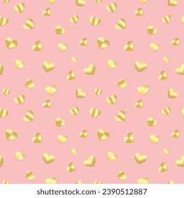 vector illustration gold color love seamless pattern background