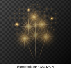Ilustración vectorial de un color dorado sobre un fondo transparente. Efecto ligero. Vigas láser abstractas de luz. Rayos dorados de luz.