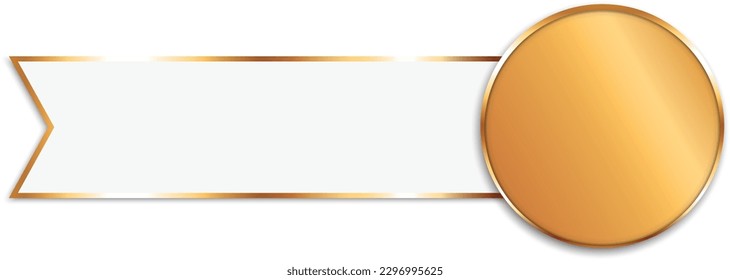 vector illustration of gold colored award with ribbon banner