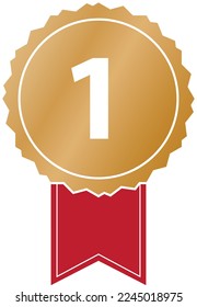 ilustración vectorial de la bandera de la cinta de premio de color oro