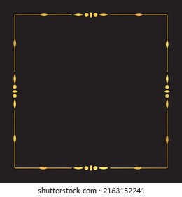 vector illustration of gold colored frame banner on black background