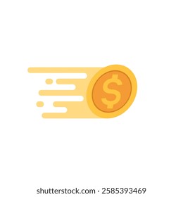 vector illustration of gold colour coin design, bonus symbol, fast money.