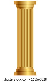 Vector Illustration Of Gold Column