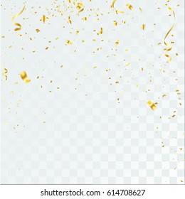 vector illustration gold confetti isolated on a transparent background. EPS 10