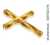 Vector illustration of gold cross