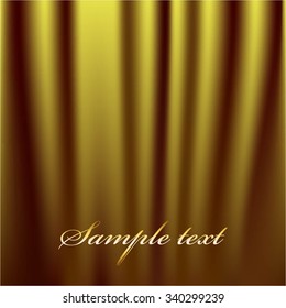 Vector illustration of Gold curtain. Text.