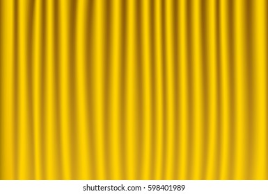 vector illustration of gold curtain, theater background