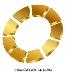 Vector illustration of gold cycle icon