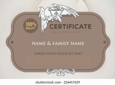 Vector illustration of gold detailed certificate