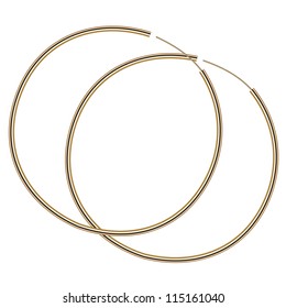 Vector illustration of gold earrings