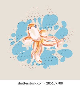 vector illustration of gold fish. can be used for banners, posters, logo and etc