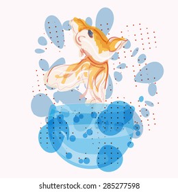 vector illustration of gold fish. can be used fro banners, posters
