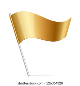 Vector Illustration Of Gold Flag