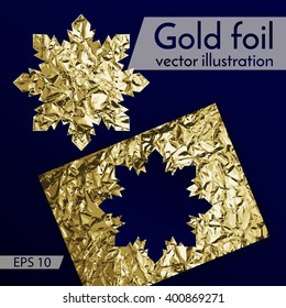 Vector illustration of gold foil in the form of stars