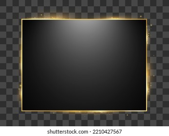 Ilustración vectorial de un marco dorado.	
