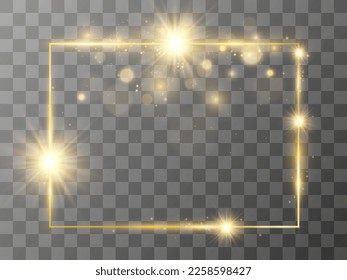 Ilustración vectorial de un marco dorado.	
