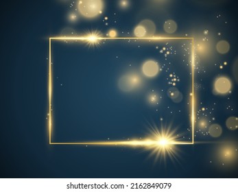 Ilustración vectorial de un marco dorado sobre un fondo.