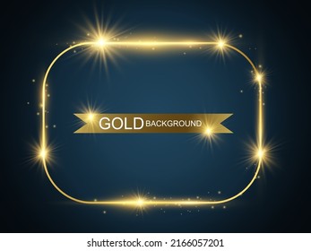 Vector illustration of a gold frame on a background.
