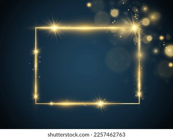 Ilustración vectorial de un marco dorado sobre un fondo.	
