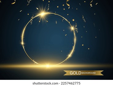 Vector illustration of a gold frame on a background.	
