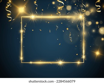 Vektorgrafik eines goldenen Rahmens auf einem Hintergrund.