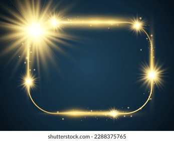Vektorgrafik eines goldenen Rahmens auf transparentem Hintergrund.	