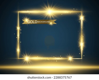 Vektorgrafik eines goldenen Rahmens auf transparentem Hintergrund.	