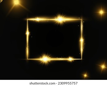 Vector illustration of a gold frame on a background.	
