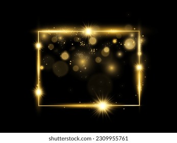 Ilustración vectorial de un marco dorado sobre un fondo.	
