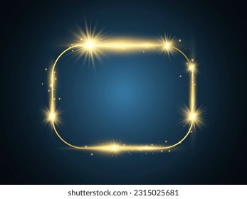 Vector illustration of a gold frame on a background.	
