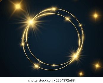 Vector illustration of a gold frame on a background.	