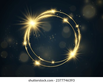 Ilustración vectorial de un marco dorado sobre un fondo.	
