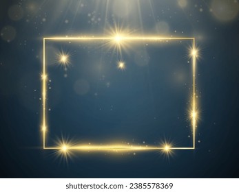 Vector illustration of a gold frame on a background.	
