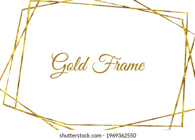 Vector illustration with gold frame. Style with copy space for text. Backdrop for greeting cards, posters, banners, and placards.