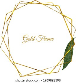 Vector illustration with gold frame. Style with copy space for text. Backdrop for greeting cards, posters, banners, and placards.