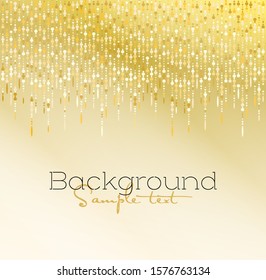 Vector illustration gold glitter light texture abstract background, holiday event festive concept