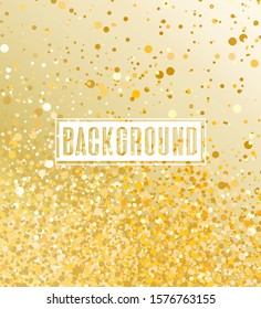 Vector illustration gold glitter light texture abstract background, holiday event festive concept