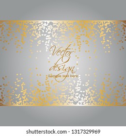 Vector illustration of Gold glitter on gray background. Vector design.