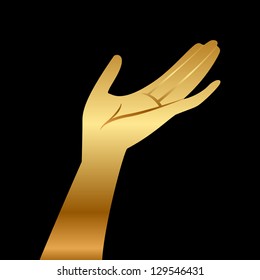 Vector illustration of gold hand