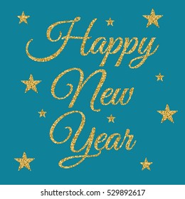 Vector illustration of gold happy new year. Stock vector