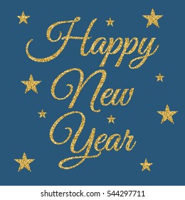 Vector illustration of gold happy new year. Stock vector