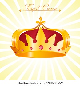 vector illustration of gold heraldic crown