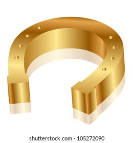 Vector illustration of gold horseshoe