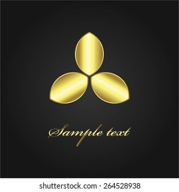 Vector illustration of Gold icon, logo on a black background.