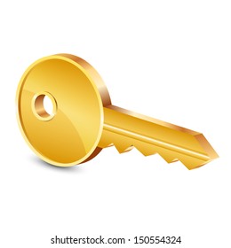 Vector Illustration Of Gold Key