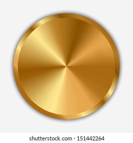 Vector illustration of gold knob