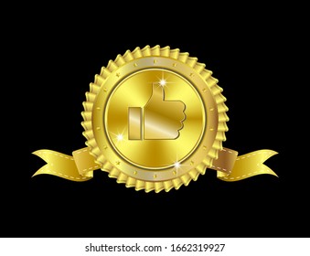 Vector illustration gold label for various related work