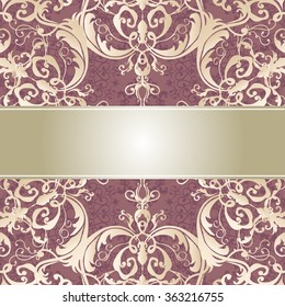 Vector illustration of a gold lace pattern or Baroque, Victorian style. 
Luxury design with space for text and background of a similar element. 
For wedding invitations, greeting cards.