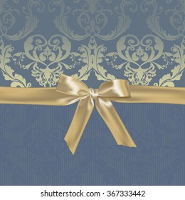 Vector illustration of a gold lace pattern or Baroque, Victorian style.  Luxury design with space for text and background of a similar element.  For wedding invitations, greeting cards. 